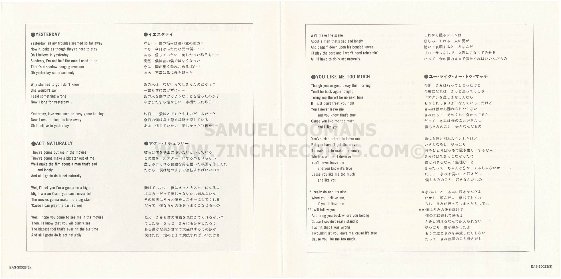 Inner Flaps of sleeve