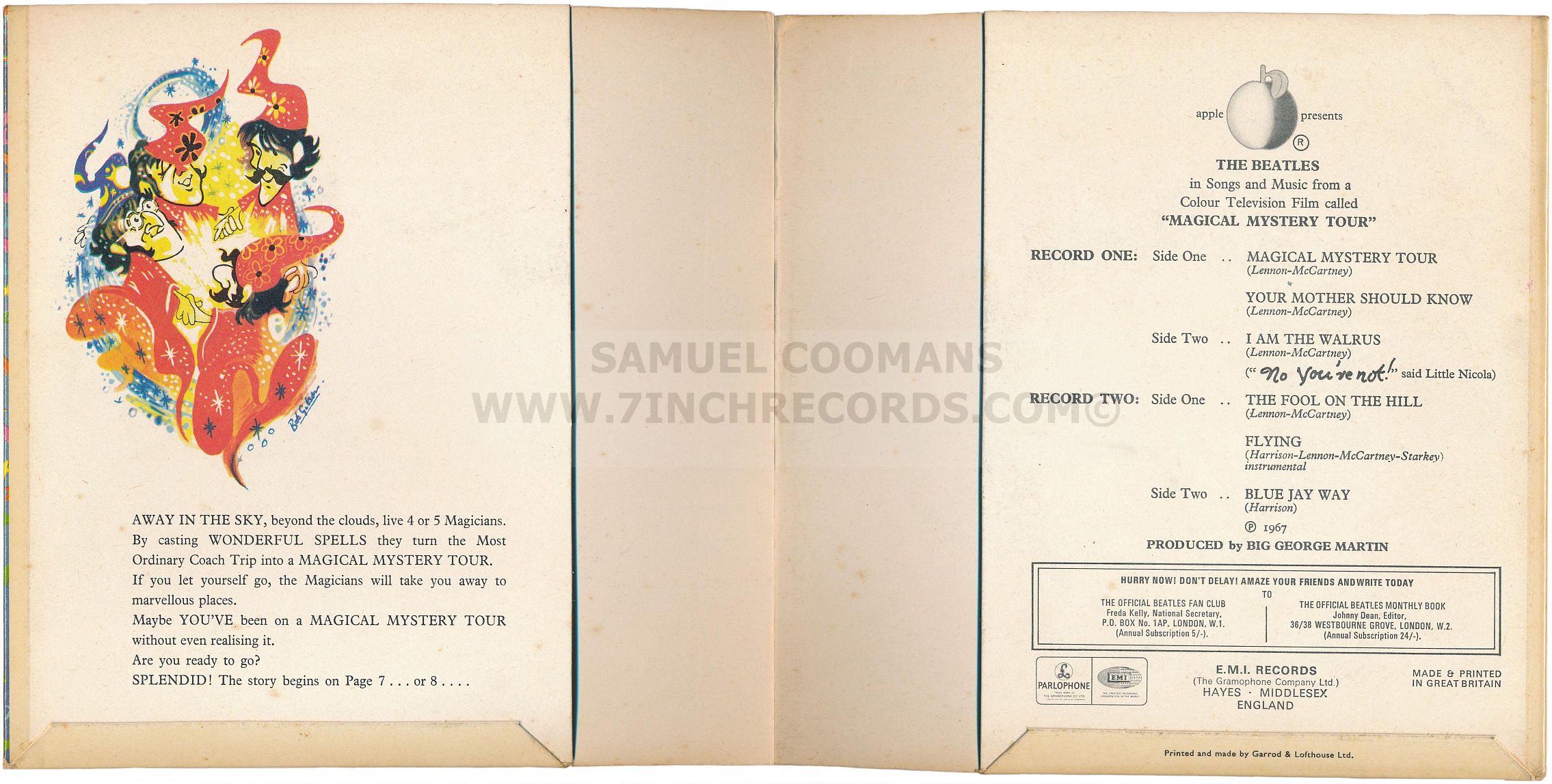 Inner Flaps of booklet