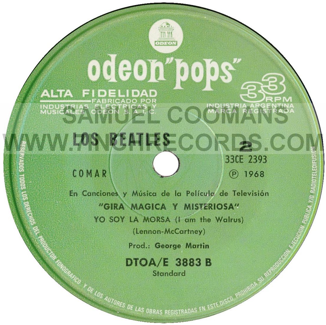 Label Bside of disc 1