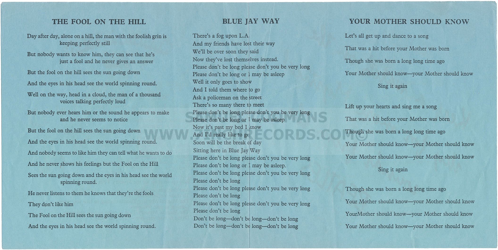 Inner Flaps of booklet
