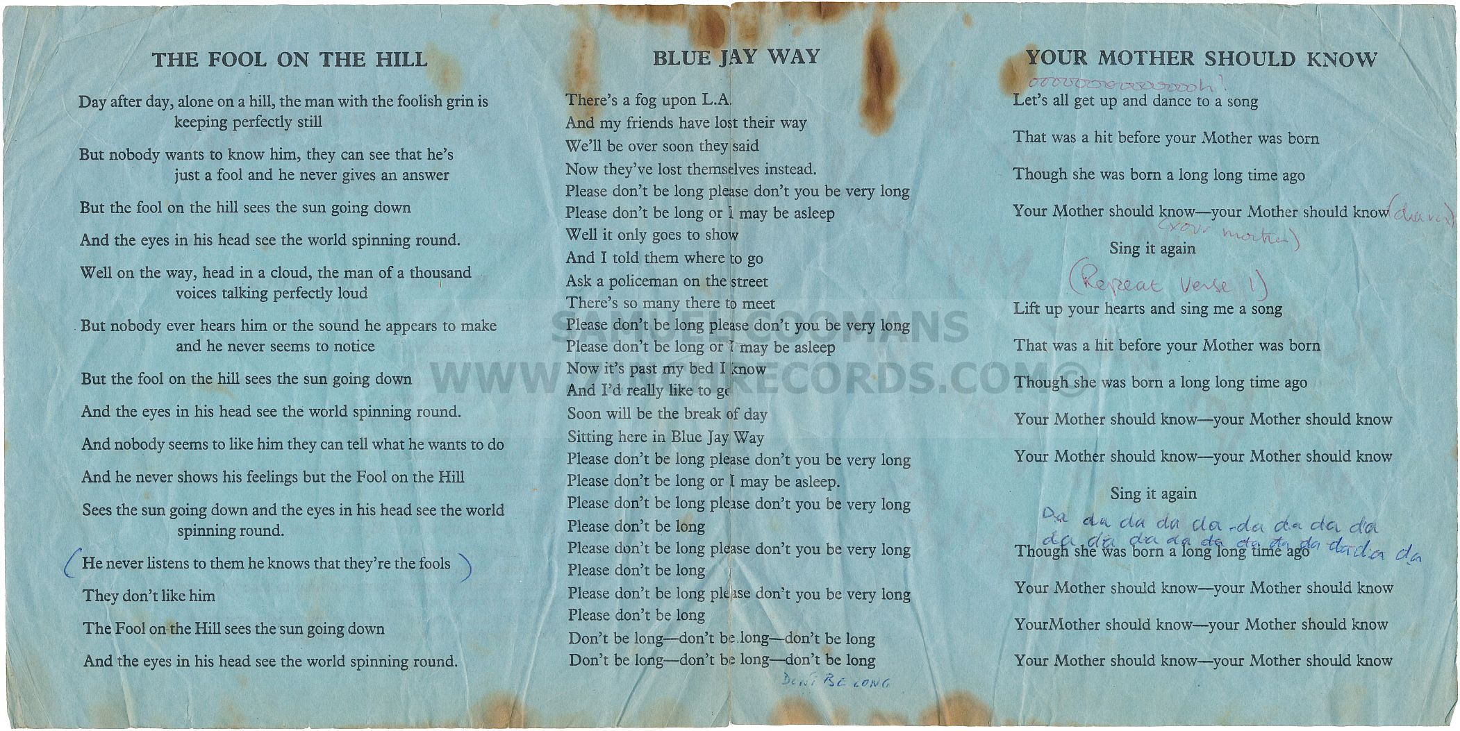 Inner Flaps of booklet